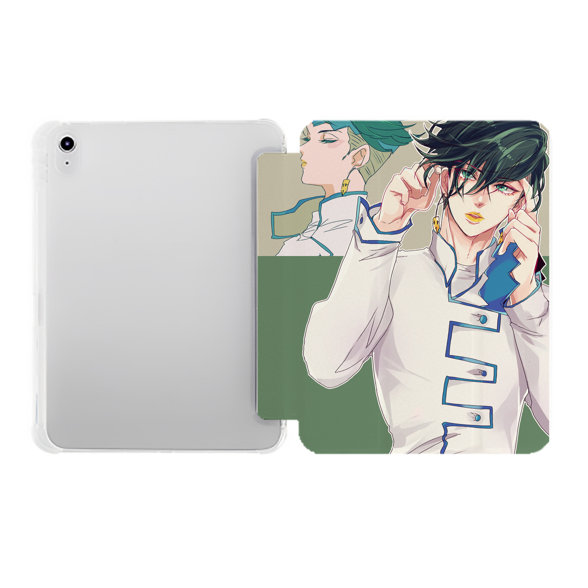 （画像用） ジョジョの奇妙な冒険 JoJo's Bizarre Adventure IPad ケース ペン収納付き 三つ折りスタンド PUレザー×シリコン 対応機種9.5/10.5/10.9インチ
